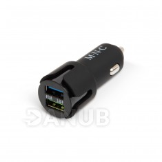 Adaptor pentru încărcător mașină - 2 x USB - negru